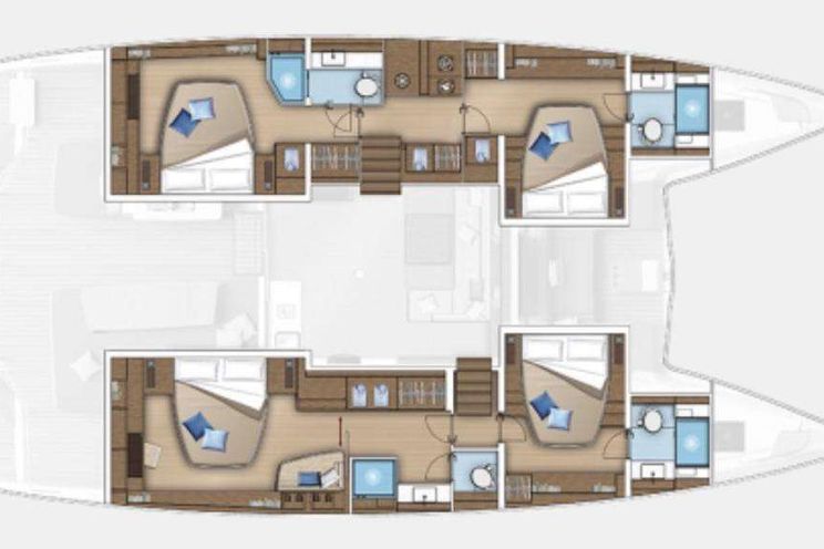 Layout for NOMAD Lagoon 55 - catamaran yacht layout