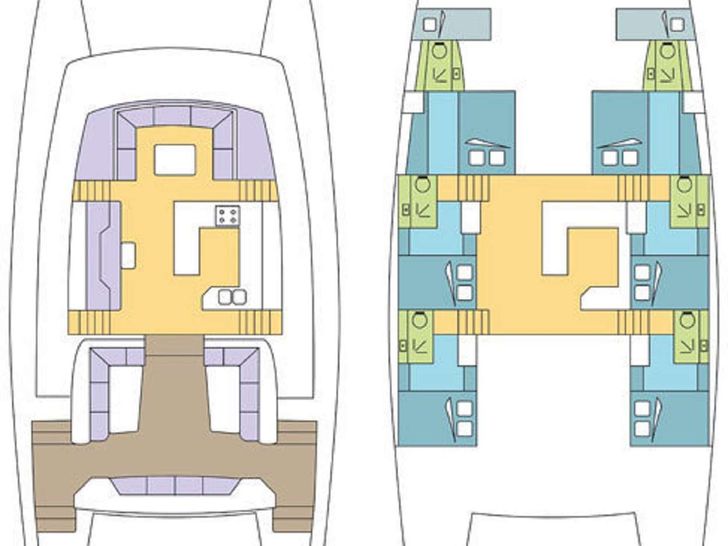 JAMAICA - Catlante 600,catamaran yacht charter layout JAMAICA - Catlante 600,catamaran yacht charter layout