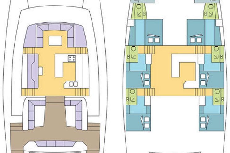 Layout for JAMAICA - Catlante 600, catamaran yacht charter layout