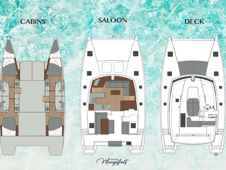 MANGOFLOAT - Fountaine Pajot Helia 44,catamaran yacht layout