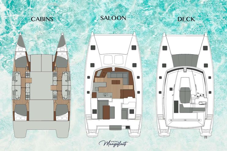 Layout for MANGOFLOAT - Fountaine Pajot Helia 44, catamaran yacht layout