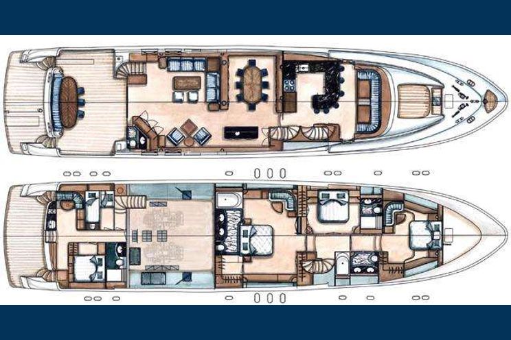 Layout for ALMOST THERE - Horizon 106, motor yacht layout