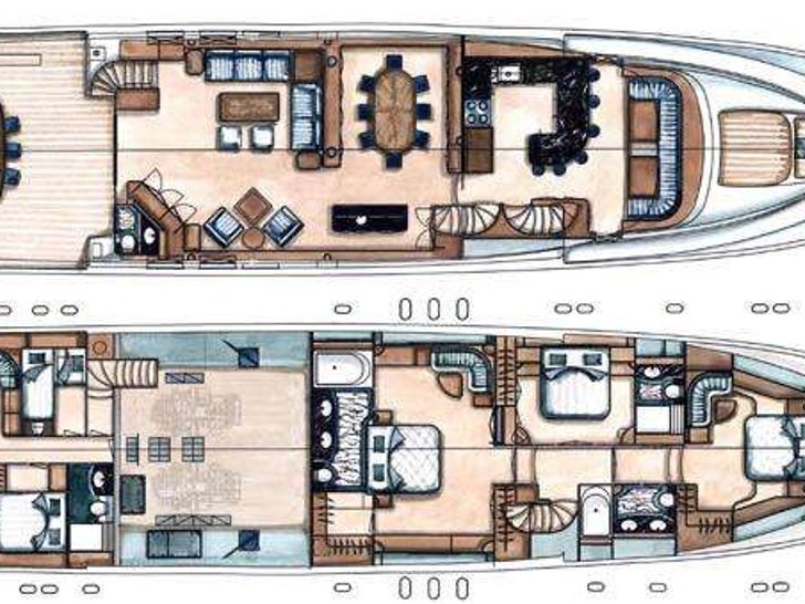ALMOST THERE - Horizon 106,motor yacht layout