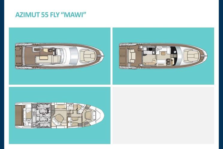 Layout for MAWI - Azimut 55 Fly, motor yacht layout