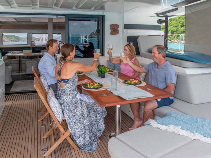 ISLAND HOPPIN 55 Lagoon 55 - aft deck dining area ISLAND HOPPIN 55 Lagoon 55 - aft deck dining area
