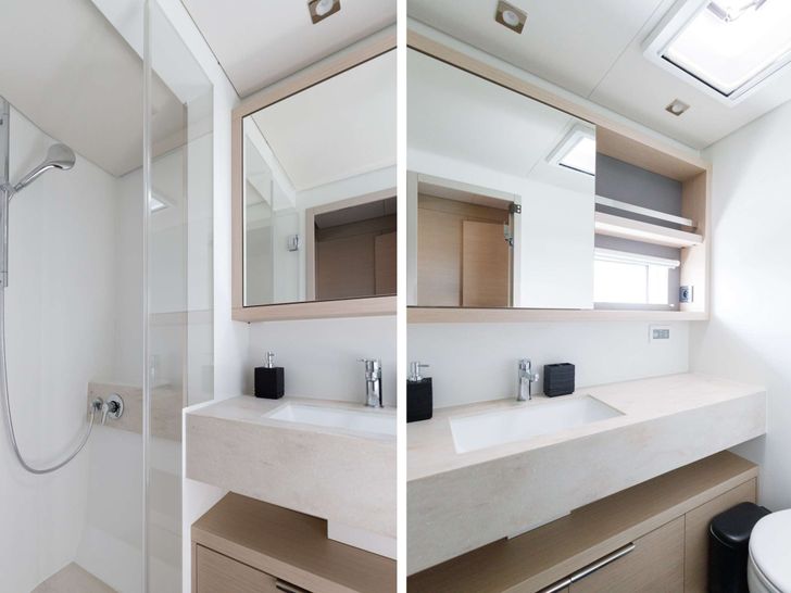 ADEL Lagoon 55 - master cabin bathroom ADEL Lagoon 55 - master cabin bathroom