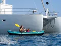 SEAZEN II Sunreef 70 - bow with the inflatable kayak SEAZEN II Sunreef 70 - bow with the inflatable kayak