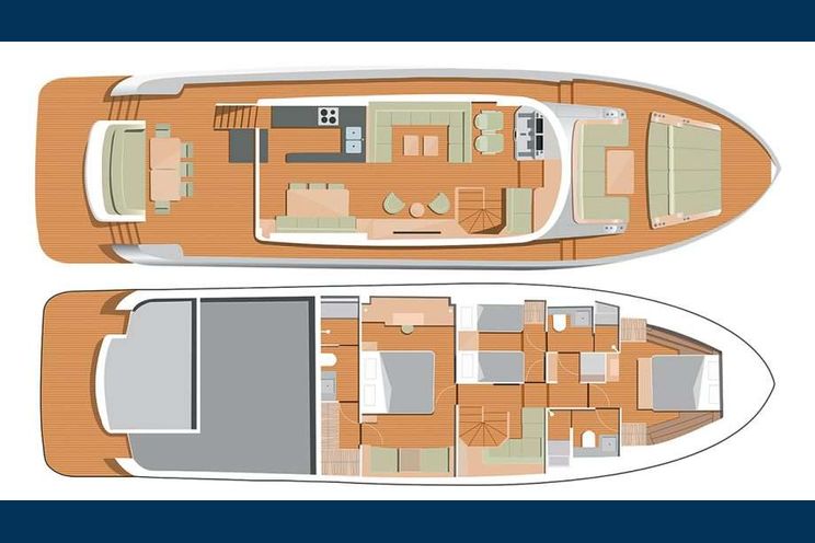 Layout for NORMAN'S T4 - Sirena 68, motor yacht layout