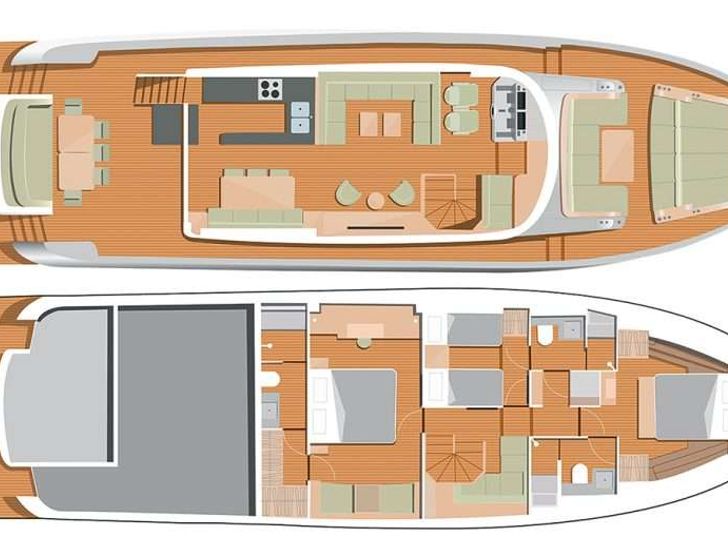 NORMAN'S T4 - Sirena 68,motor yacht layout