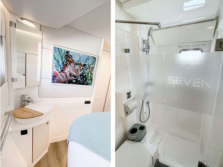 SEVEN Voyage 590e - cabin and bathroom SEVEN Voyage 590e - cabin and bathroom