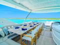 DADDY'S $ - Sunseeker 75 ft.,flybridge seating lounge with long table