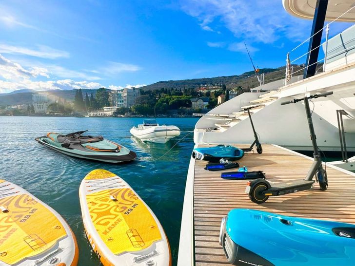 NALA ONE Sunreef 80 - swim platform with the water toys NALA ONE Sunreef 80 - swim platform with the water toys