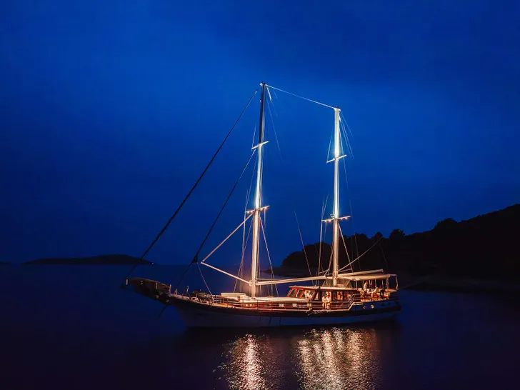 ANDI STAR Custom Gulet 26m - at night ANDI STAR Custom Gulet 26m - at night