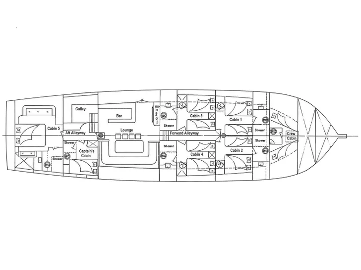 ANDI STAR Custom Gulet 26m - layout ANDI STAR Custom Gulet 26m - layout