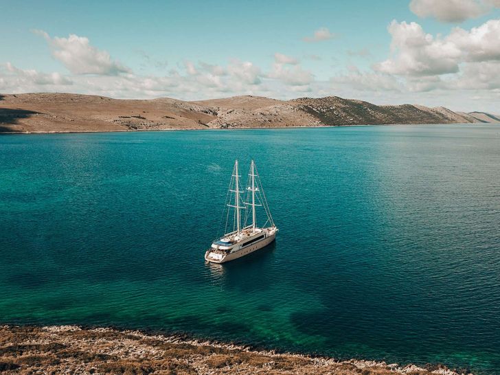 MAXITA Custom Sailing Yacht 39m - anchored amidst the Croatian water MAXITA Custom Sailing Yacht 39m - anchored amidst the Croatian water