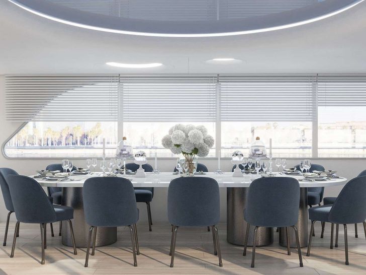 MAXITA - Custom Sailing Yacht 39 m,formal indoor dining set up
