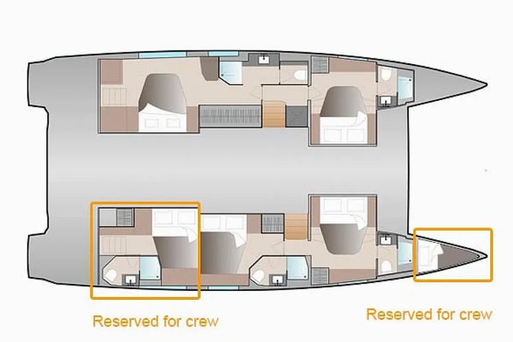 Layout for PAPA CHARLIE Fountaine Pajot Aura 51 - layout
