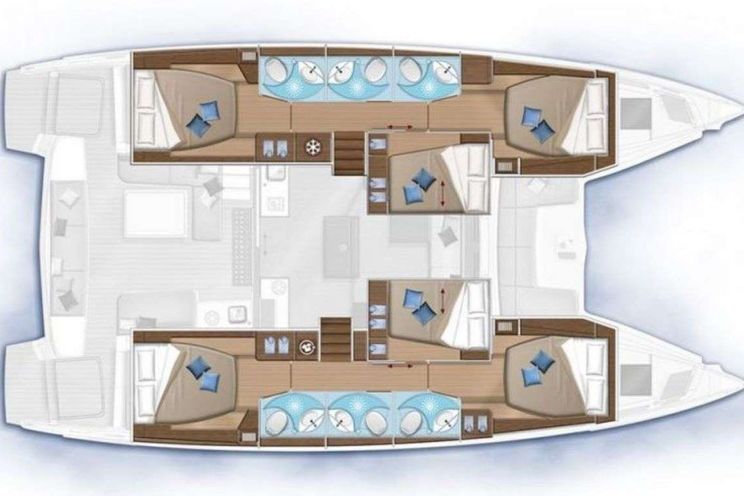 Layout for BUENA VIDA Lagoon 50 - catamaran yacht layout