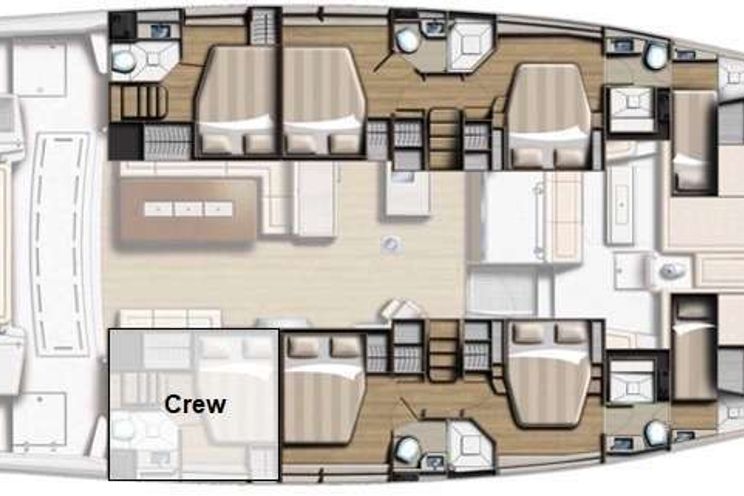 Layout for DESTINY UNBOUND - Bali 5.4, catamaran yacht layout
