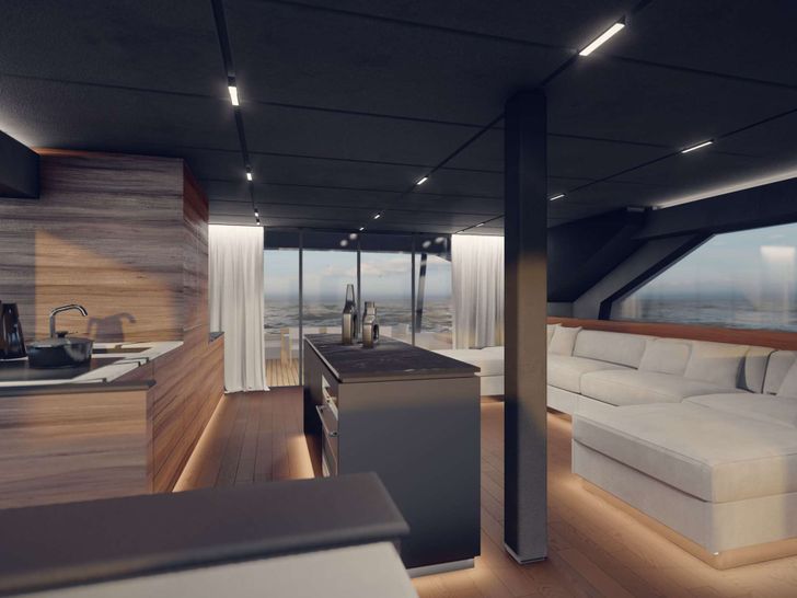 MISTRAL - Moon Yacht 65,galley and saloon
