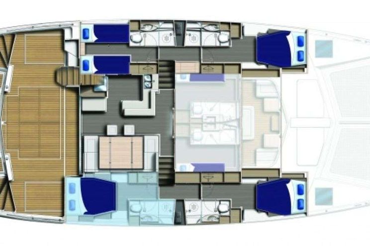 Layout for THE KRAKEN - Robertson and Caine 58, catamaran yacht charter