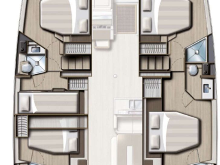 KASIOPEJA Bali 4.8 - catamaran yacht layout KASIOPEJA Bali 4.8 - catamaran yacht layout