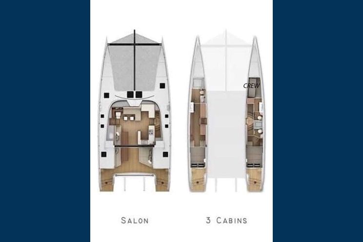 Layout for SERENITY - Morrelli Mel 50, catamaran yacht layout