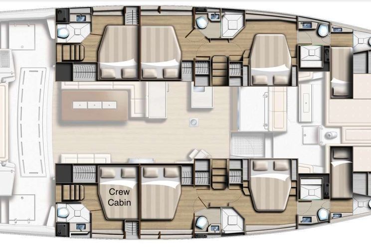 Layout for LEGASEA - Bali 5.4, catamaran yacht layout