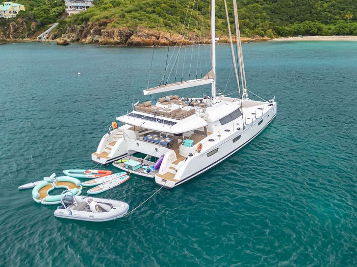 SOME KIND OF WONDERFUL Fountaine Pajot Victoria 67 - anchored aft shot SOME KIND OF WONDERFUL Fountaine Pajot Victoria 67 - anchored aft shot