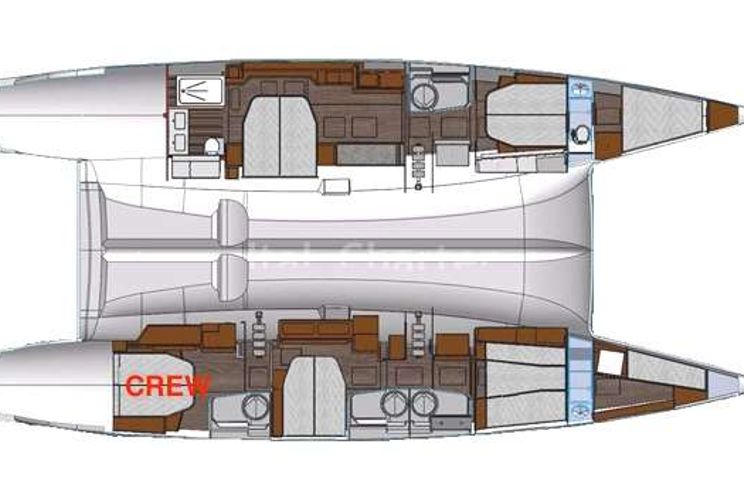 Layout for SOME KIND OF WONDERFUL Fountaine Pajot Victoria 67 - layout