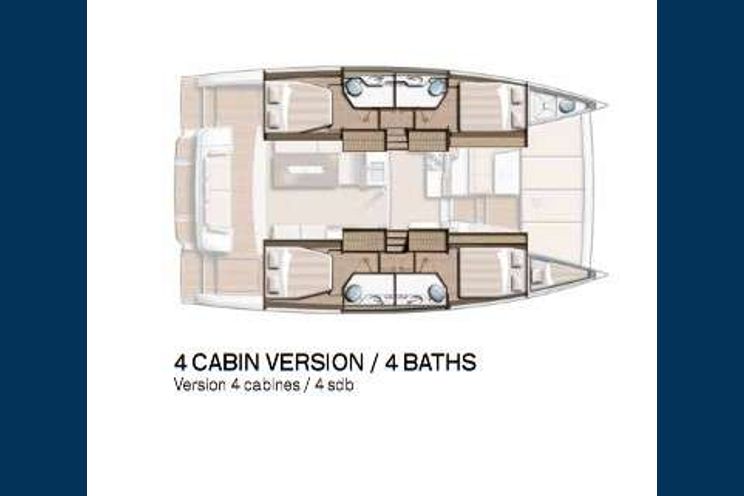 Layout for ZURI 3 - Bali 5.4, catamaran yacht layout