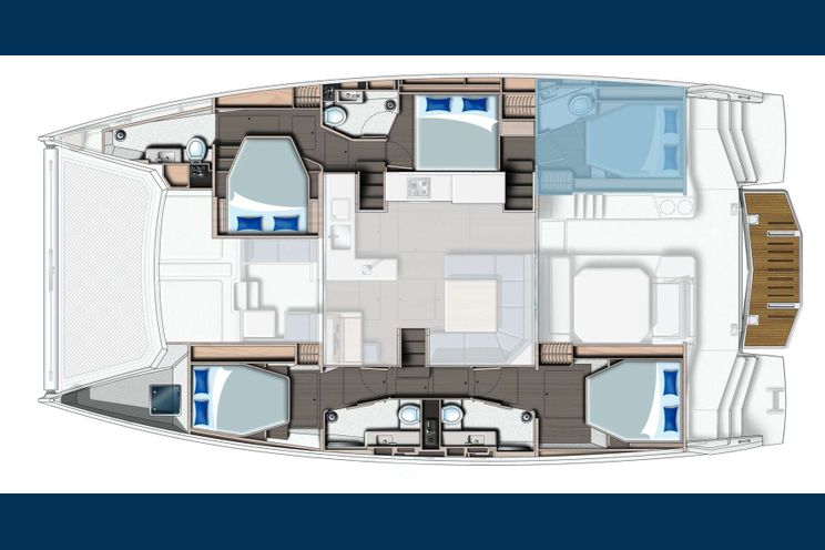 Layout for ABBY NORMAL Robertson and Caine Leopard 50 catamaran yacht layout