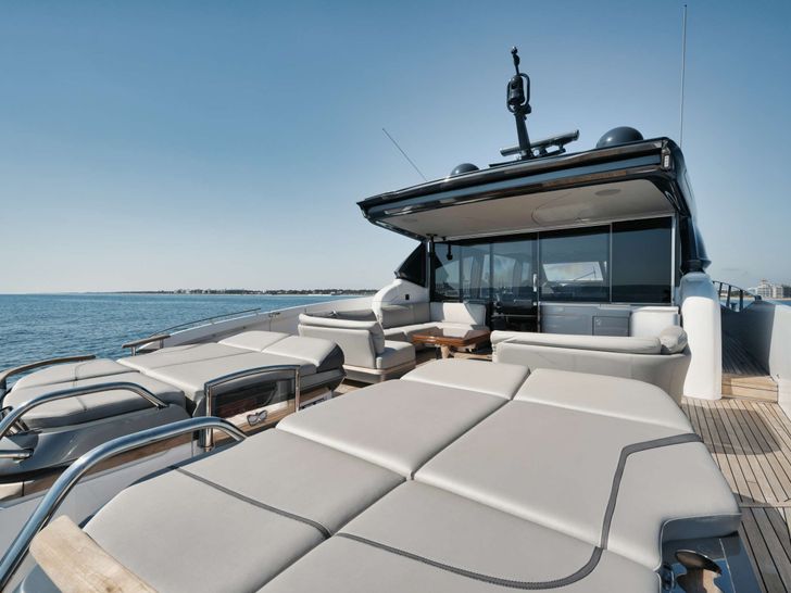 HOOKED HER Princess V78 - aft bronzing area HOOKED HER Princess V78 - aft bronzing area