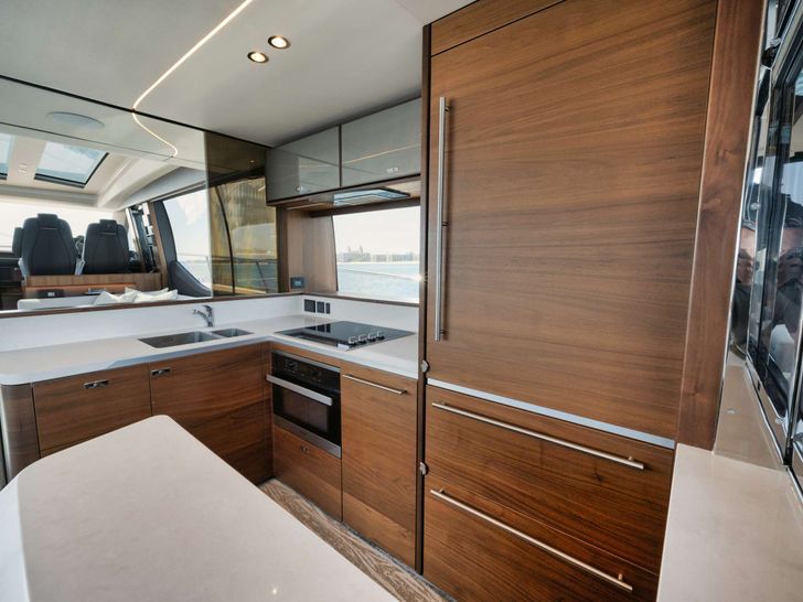HOOKED HER Princess V78 - galley wide view HOOKED HER Princess V78 - galley wide view