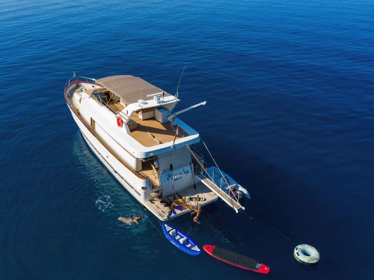 CUSTOM BLANKA Custom Built Aluminum Cutter 22m - aft view CUSTOM BLANKA Custom Built Aluminum Cutter 22m - aft view