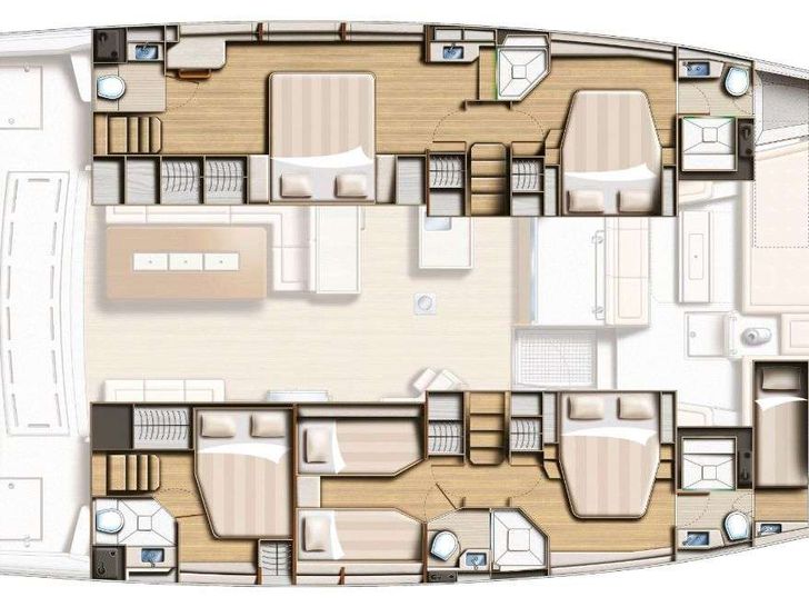 HIGH 5 - Bali 5.4,catamaran yacht layout