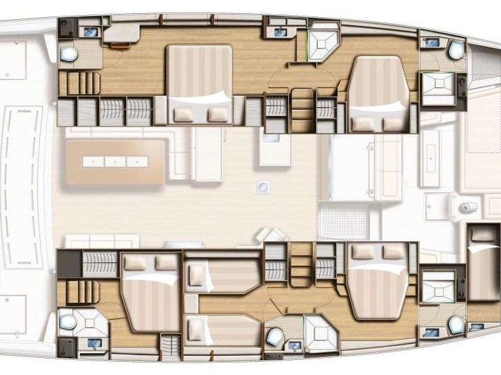 LOLA Bali 5.4 - catamaran yacht layout LOLA Bali 5.4 - catamaran yacht layout