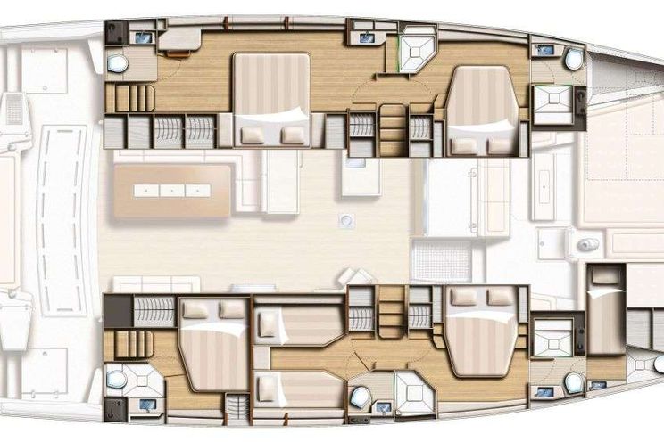 Layout for LOLA - Bali 5.4, catamaran yacht layout