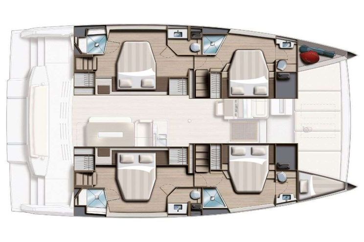 Layout for BLUE - Bali 4.8, catamaran yacht layout