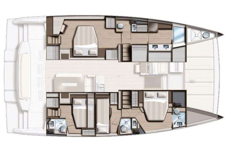 Layout for APHRODITE Bali 4.8 - catamaran yacht layout