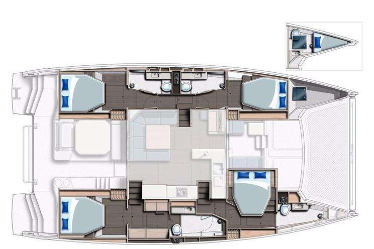 Layout for SOGGY DOGGY - Leopard 50, catamaran yacht layout