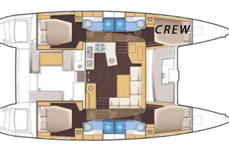 Layout for LEAF CHASER - Lagoon 450, catamaran yacht layout