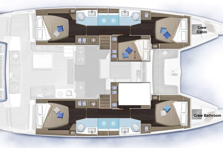 Layout for NAVYA Lagoon 51 - catamaran yacht layout