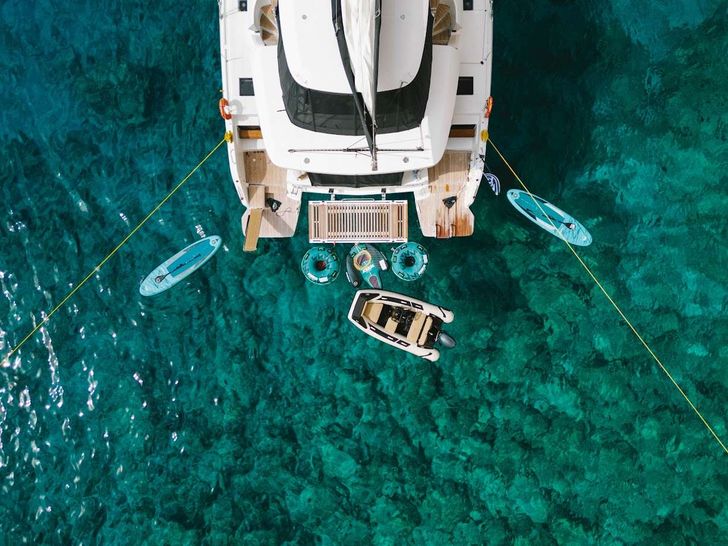 NAVYA Lagoon 51 - aerial stern view NAVYA Lagoon 51 - aerial stern view