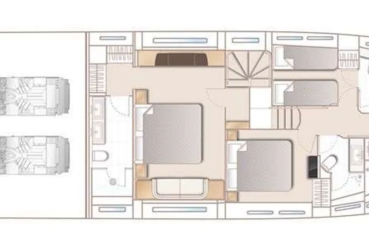 Layout for SORANA II Princess UK 81 - motor yacht layout