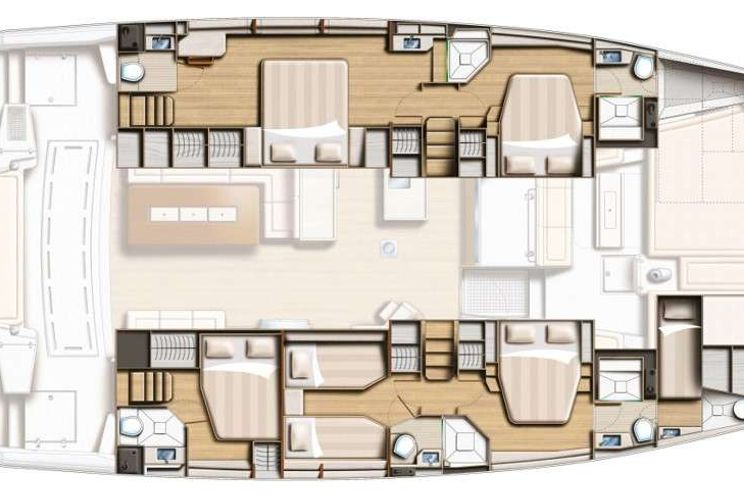 Layout for DANTE - Bali 5.4, catamaran yacht layout