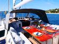 ELVIS MAGIC Oyster Marine 66 - upper deck dining lounge ELVIS MAGIC Oyster Marine 66 - upper deck dining lounge