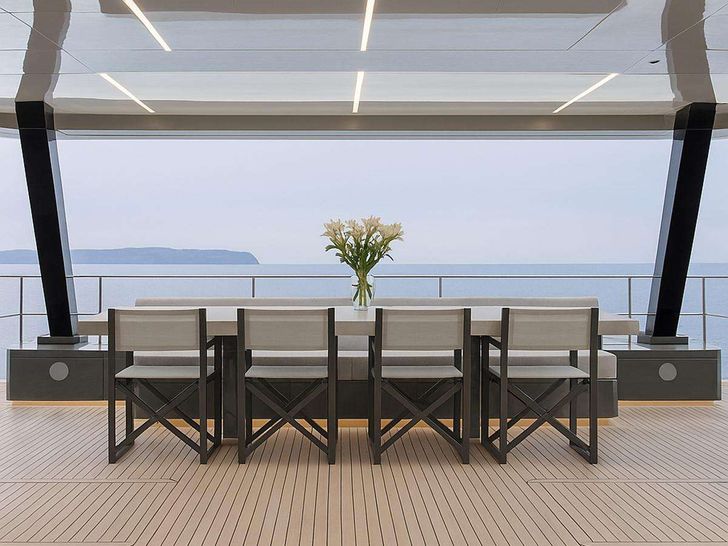 NAUTI NICKEL Sunreef 80 - Aft Cockpit Dining Table NAUTI NICKEL Sunreef 80 - Aft Cockpit Dining Table