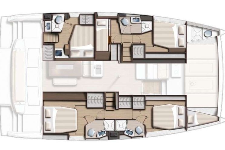 Layout for SOLAR WINDS Bali 4.6 - catamaran yacht layout