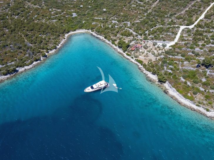 888 Riva 85 Opera Super - anchored drone shot 888 Riva 85 Opera Super - anchored drone shot